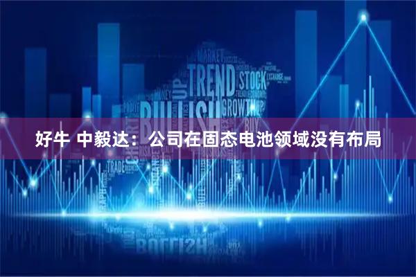 好牛 中毅达：公司在固态电池领域没有布局