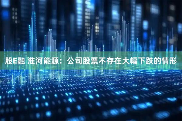 股E融 淮河能源：公司股票不存在大幅下跌的情形