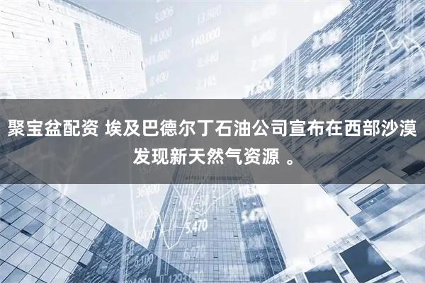 聚宝盆配资 埃及巴德尔丁石油公司宣布在西部沙漠发现新天然气资源 。